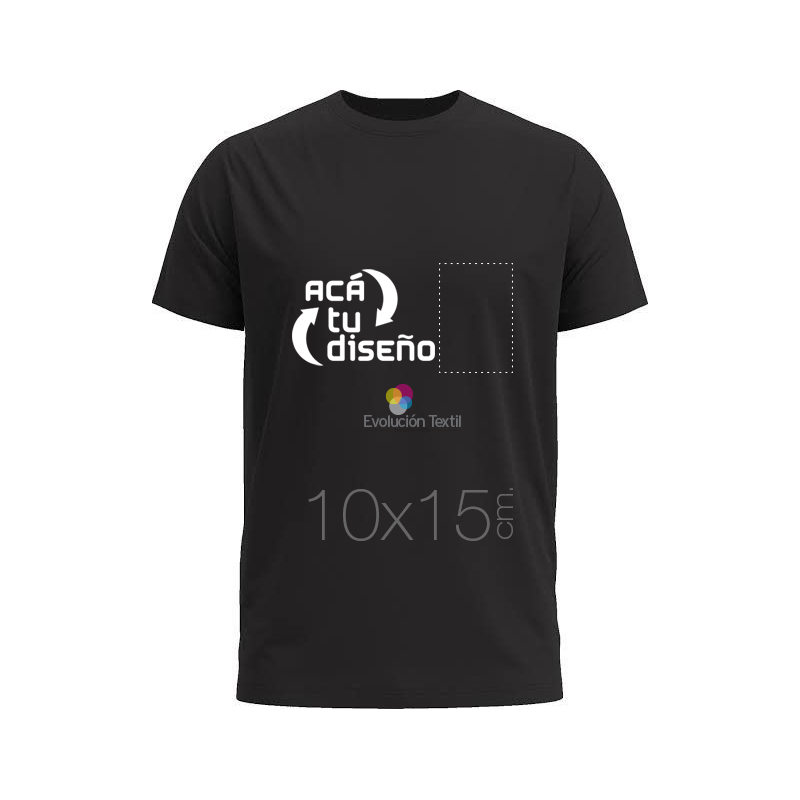 Remera estampada en DTG hasta 10x15cm